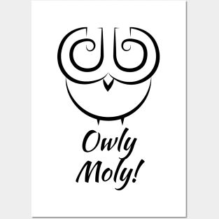 Owly Moly - surprised Owl Design Posters and Art